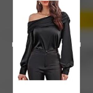 Elegant Black Off-Shoulder Blouse